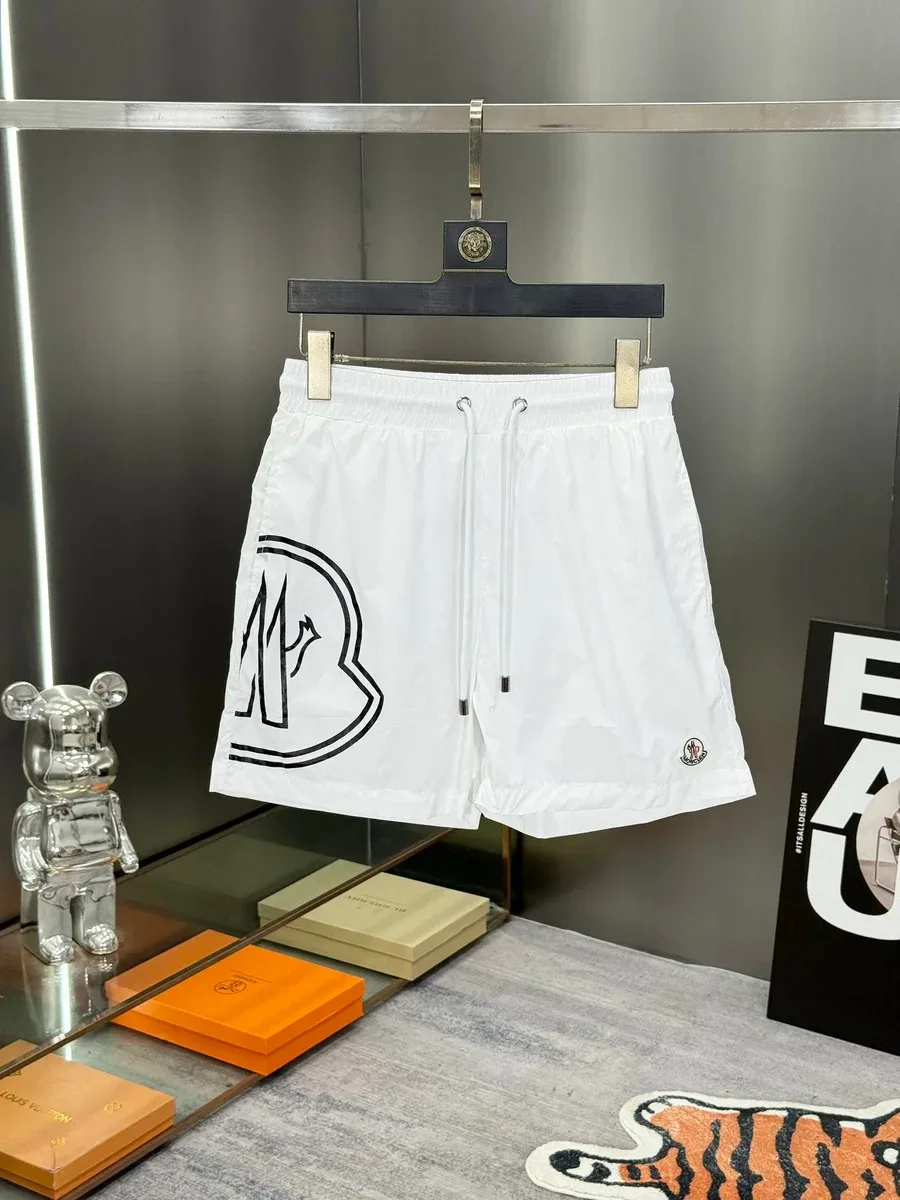 Moncler Moncler White Logo Print Shorts White
