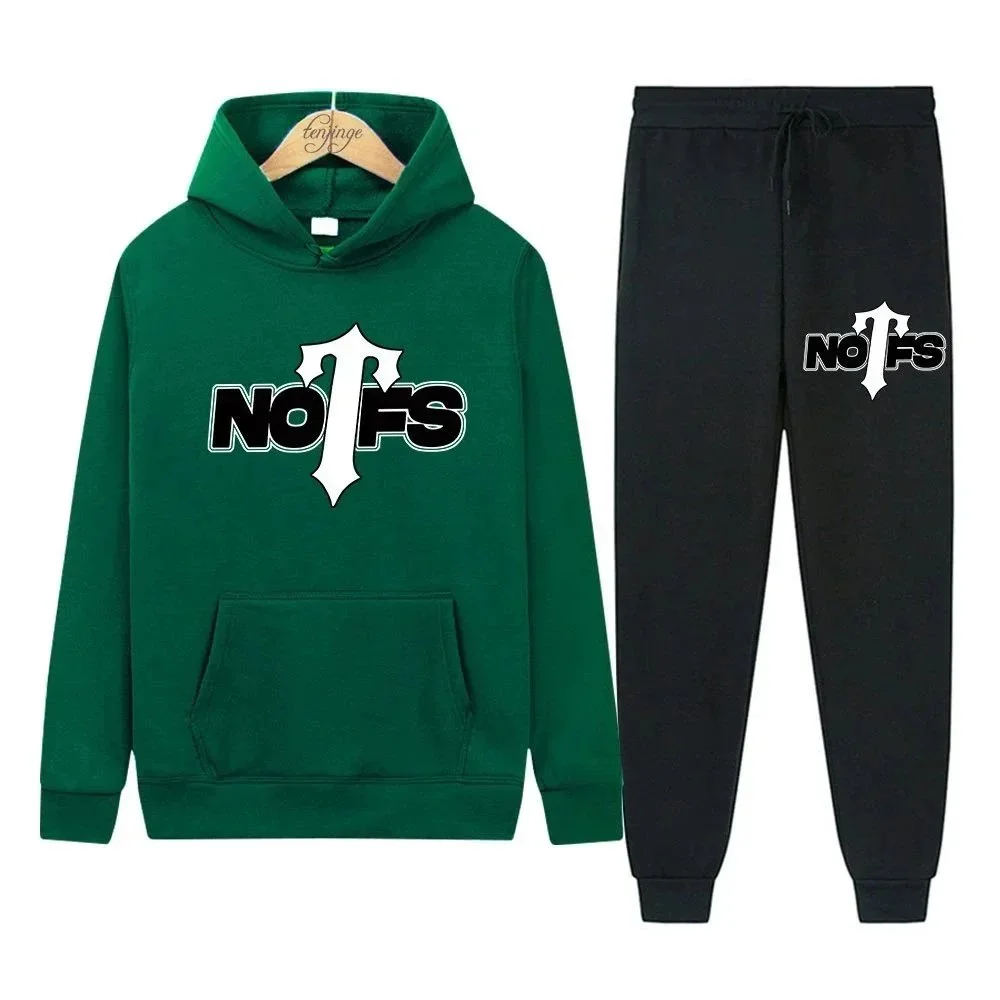 Other NOFS Green Hoodie & Black Pants Set Green - 1