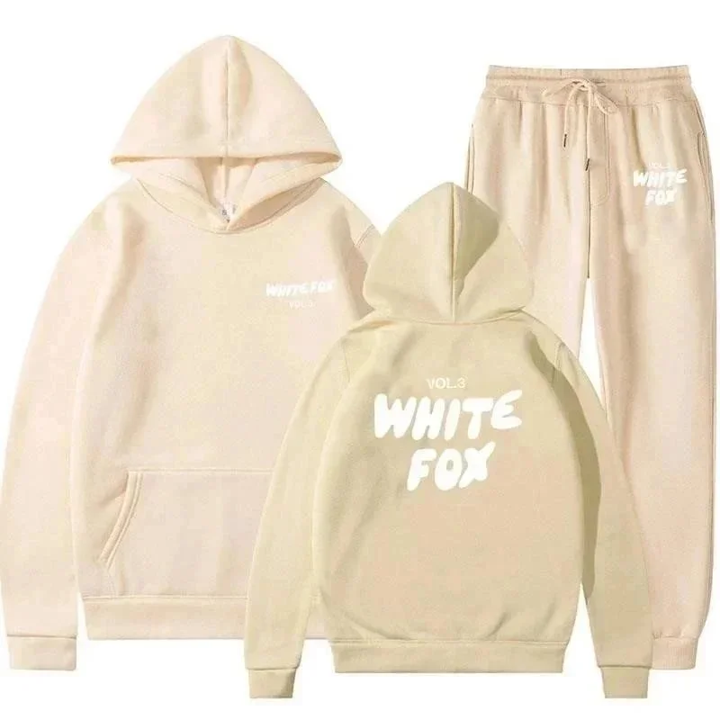 White Fox White Fox Vol.3 ALBB-011 Beige Hoodie & Sweatpants Set Beige - 1