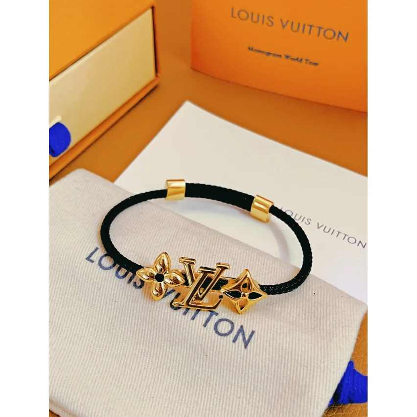 Louis Vuitton Louis Vuitton Monogram 6195 Black Bracelet Black