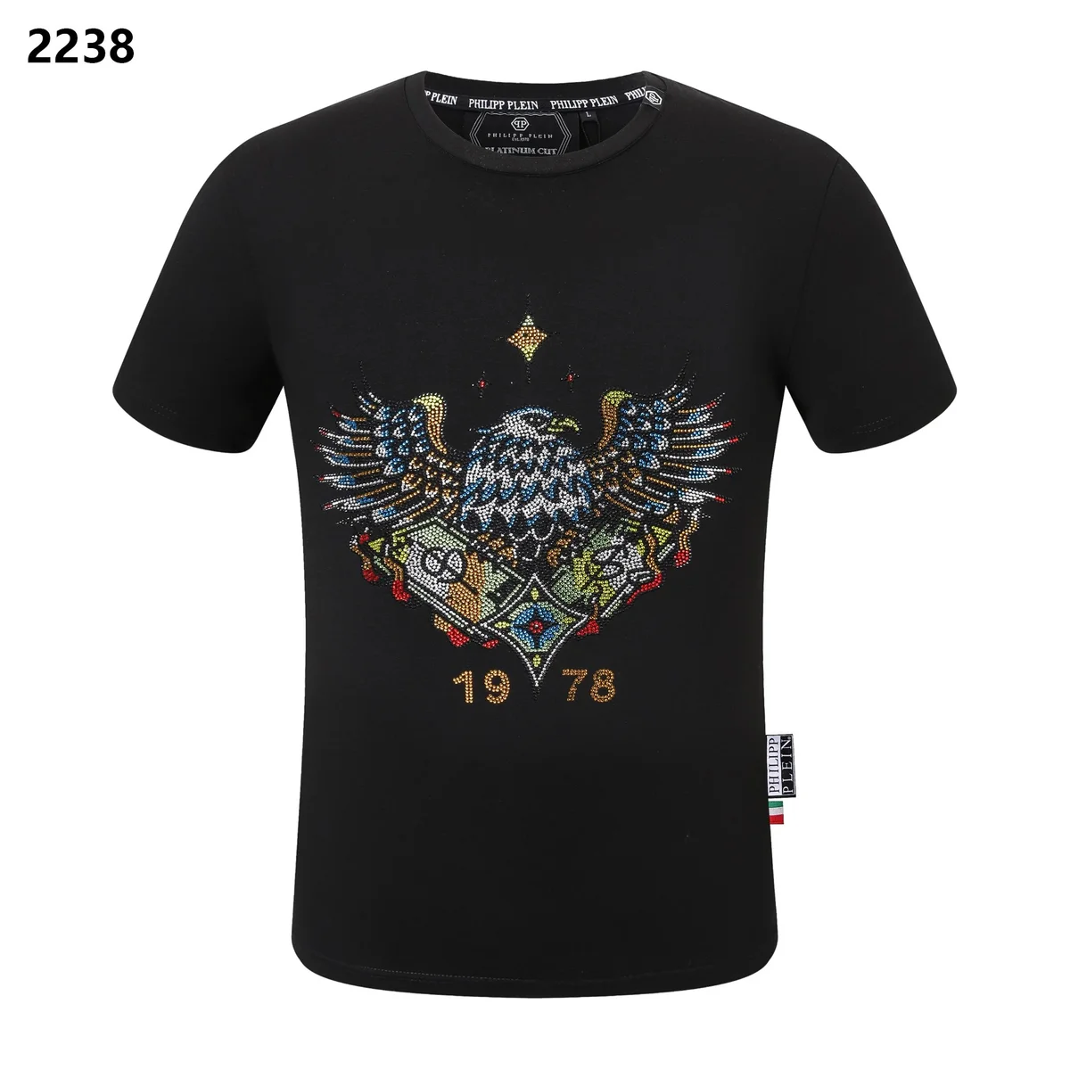 Philipp Plein Philipp Plein Eagle Embellished T-Shirt Black Black - 1