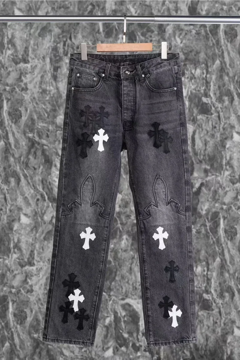 Chrome Hearts Chrome Hearts Flame Cross Denim Jeans Grey - 1