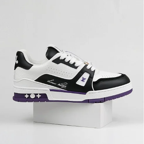 Louis Vuitton Louis Vuitton LV Trainer White/Black/Purple Sneakers Multicolor