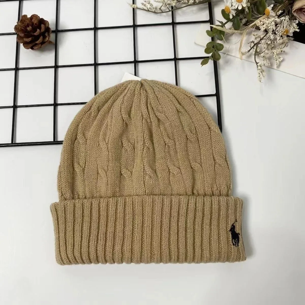 Polo Ralph Lauren Ralph Lauren Cable Knit Beanie Camel Beige - 1