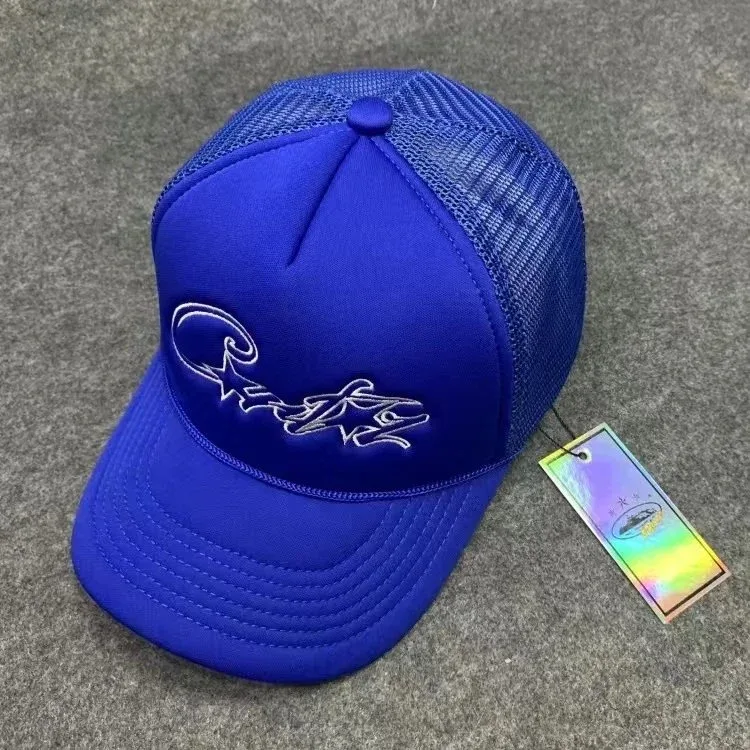 Other Blue Wave Trucker Cap Headwear Blue