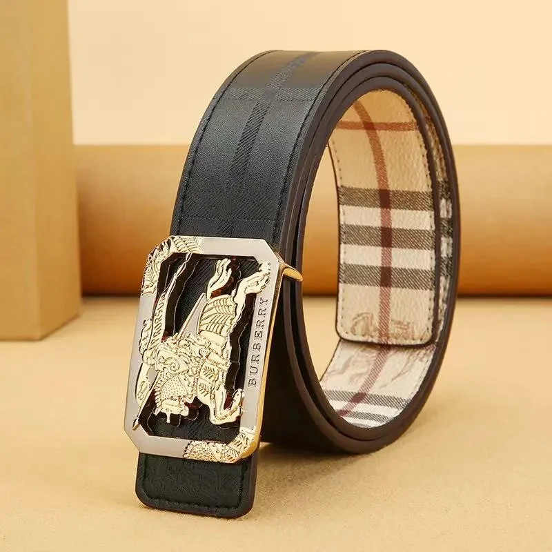 Burberry Burberry TB Monogram Horse Buckle Belt Black & Beige Black - 1