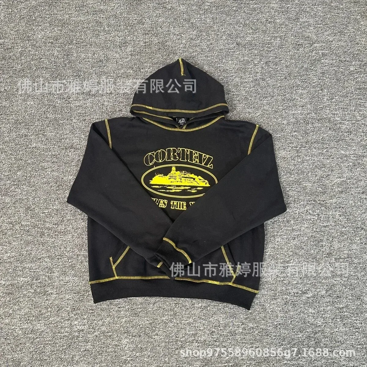Other Black with Yellow Corteiz Hoodie Black - 1