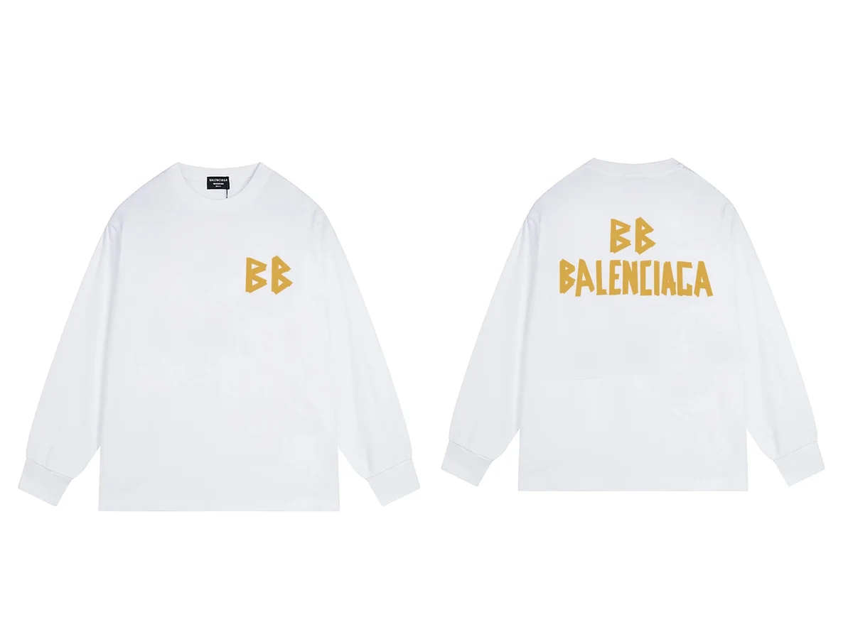 Balenciaga Balenciaga BB Logo White Long-Sleeve T-Shirt White - 1