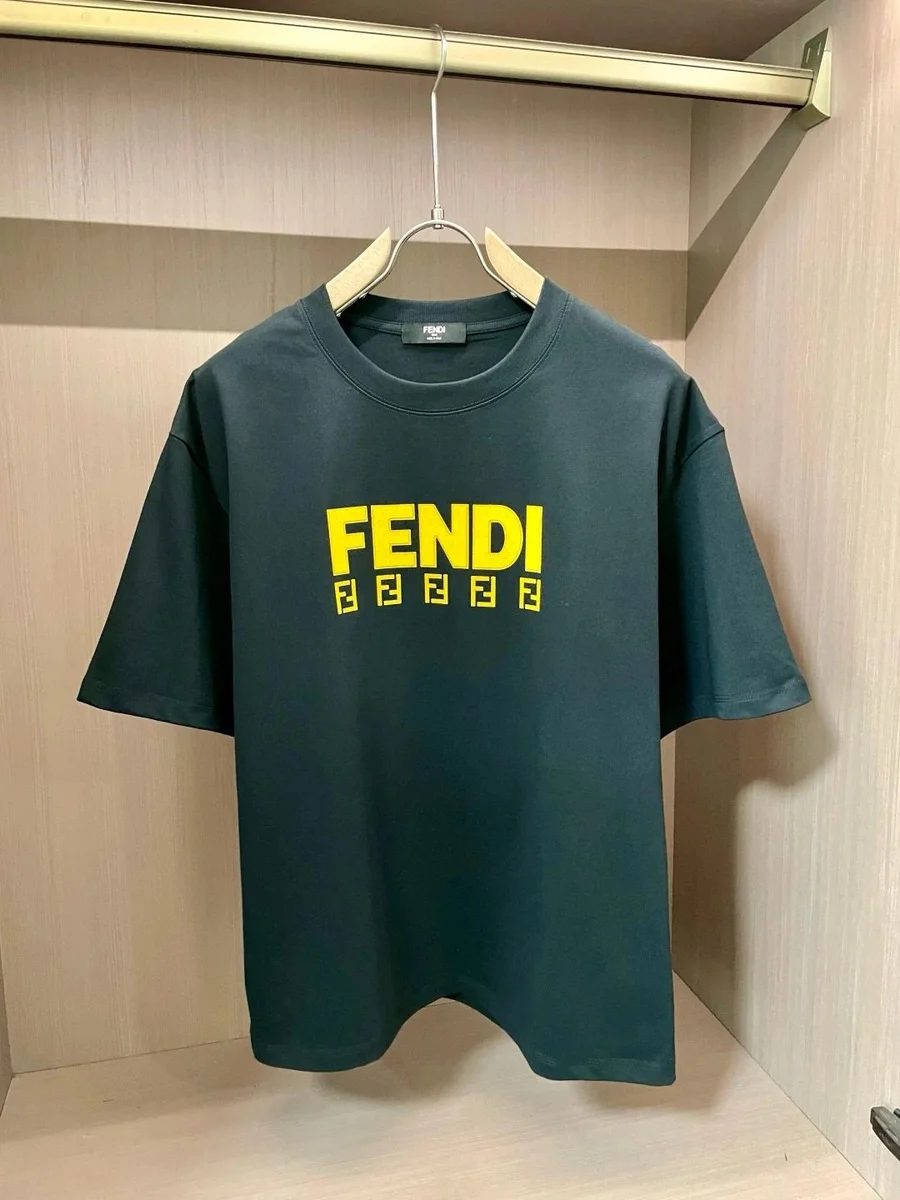 Fendi Fendi Iconic Logo T-Shirt Black/Yellow T-Shirt Black - 1