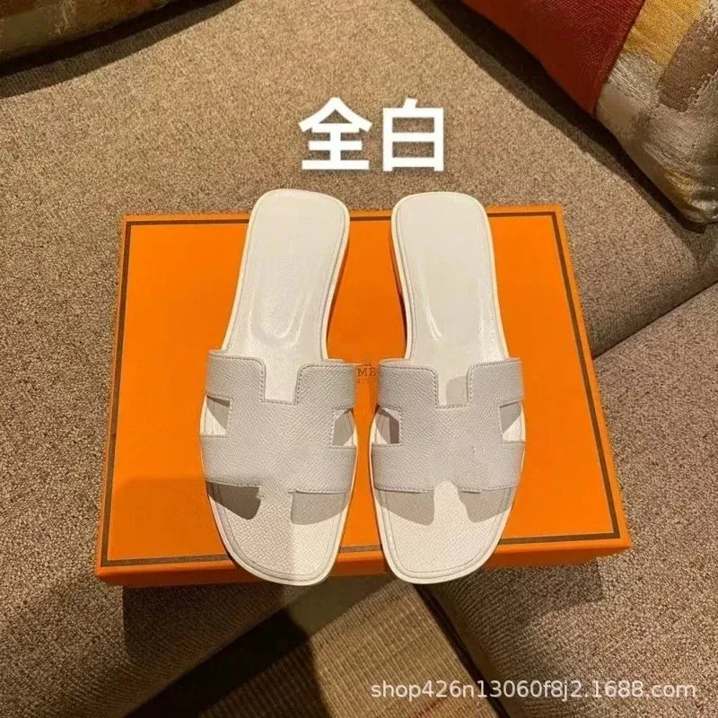 Hermès Hermès Oran All White Slide Sandals White