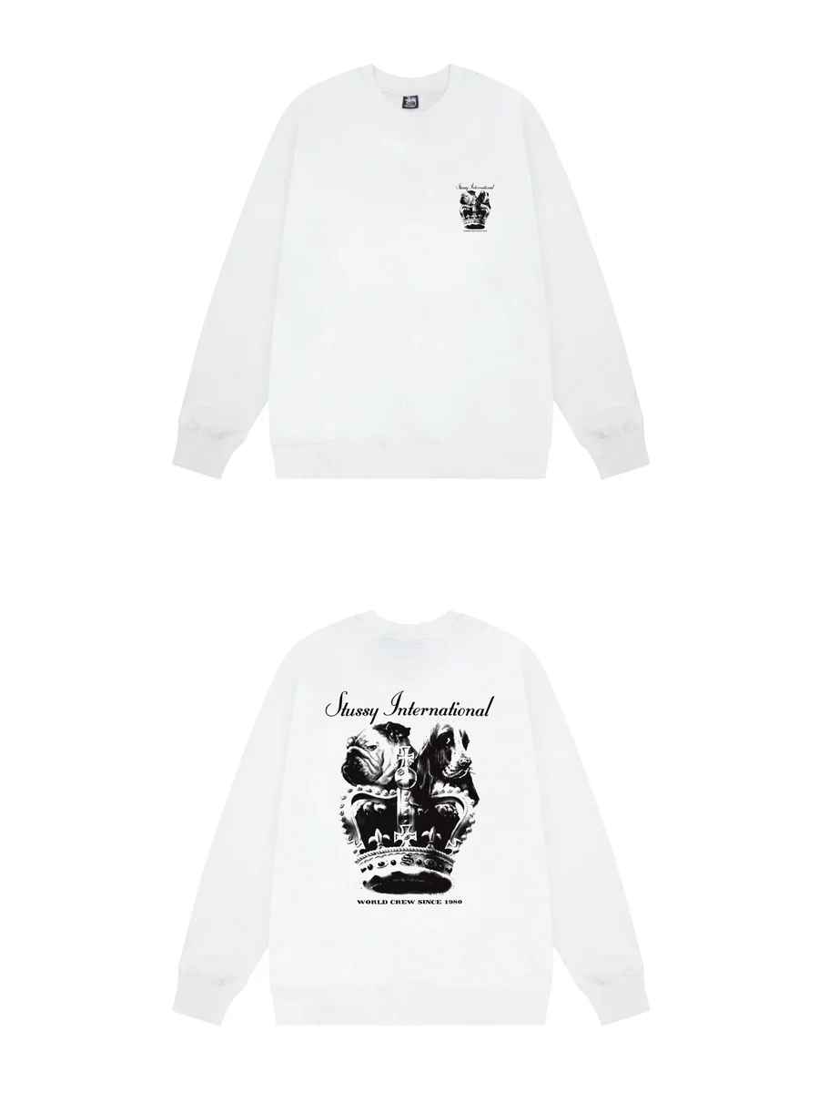 Stussy Stussy Stüssy Crown Crewneck Sweatshirt White White - 1