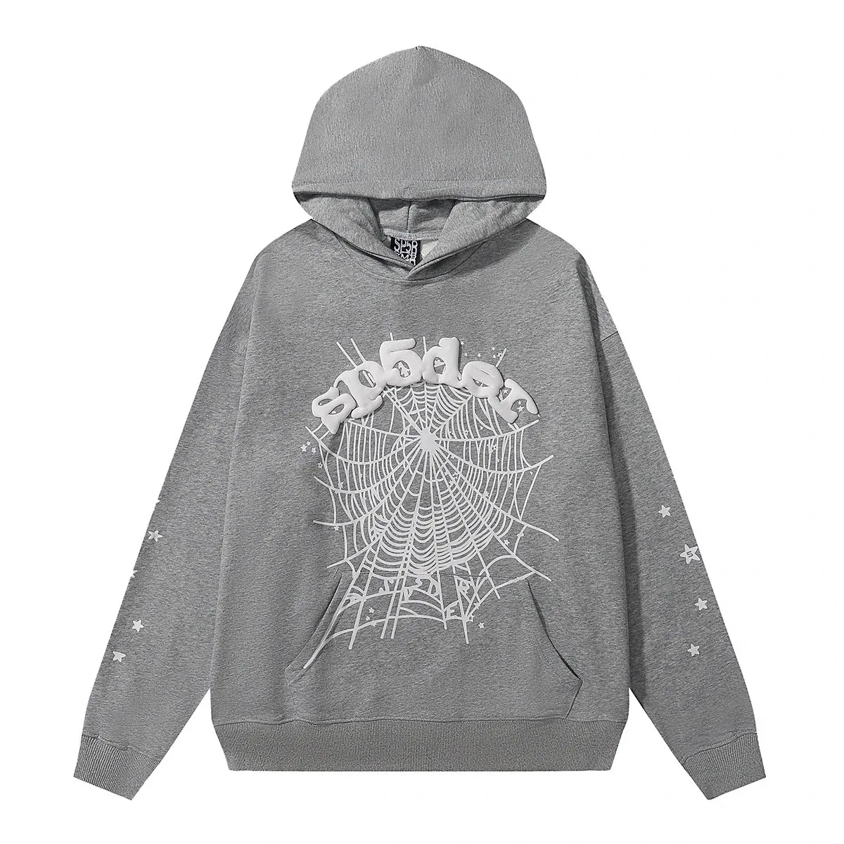 Other Unisex Grey Spiderweb Print Hoodie Grey - 1