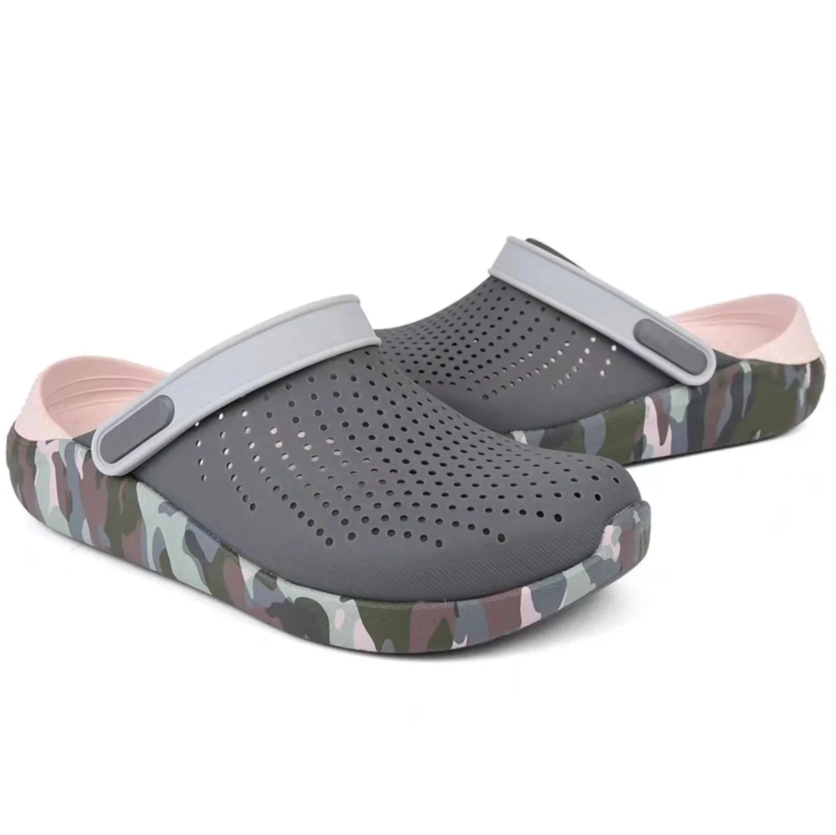 Crocs Crocs Classic Clog Camouflage Grey Pink Clog Grey - 1