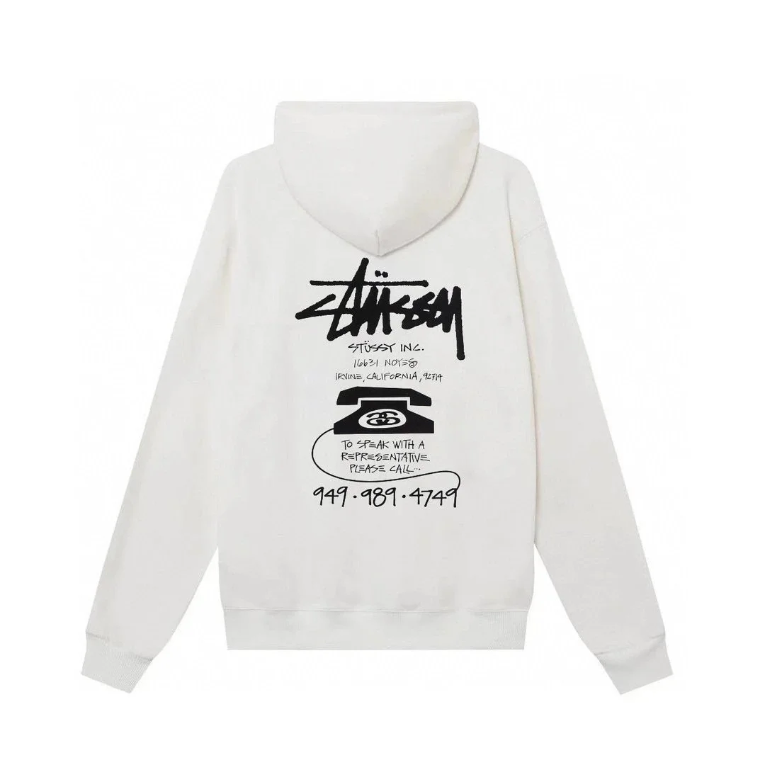 Stussy Stüssy Telephone Graphic Hoodie White White - 1