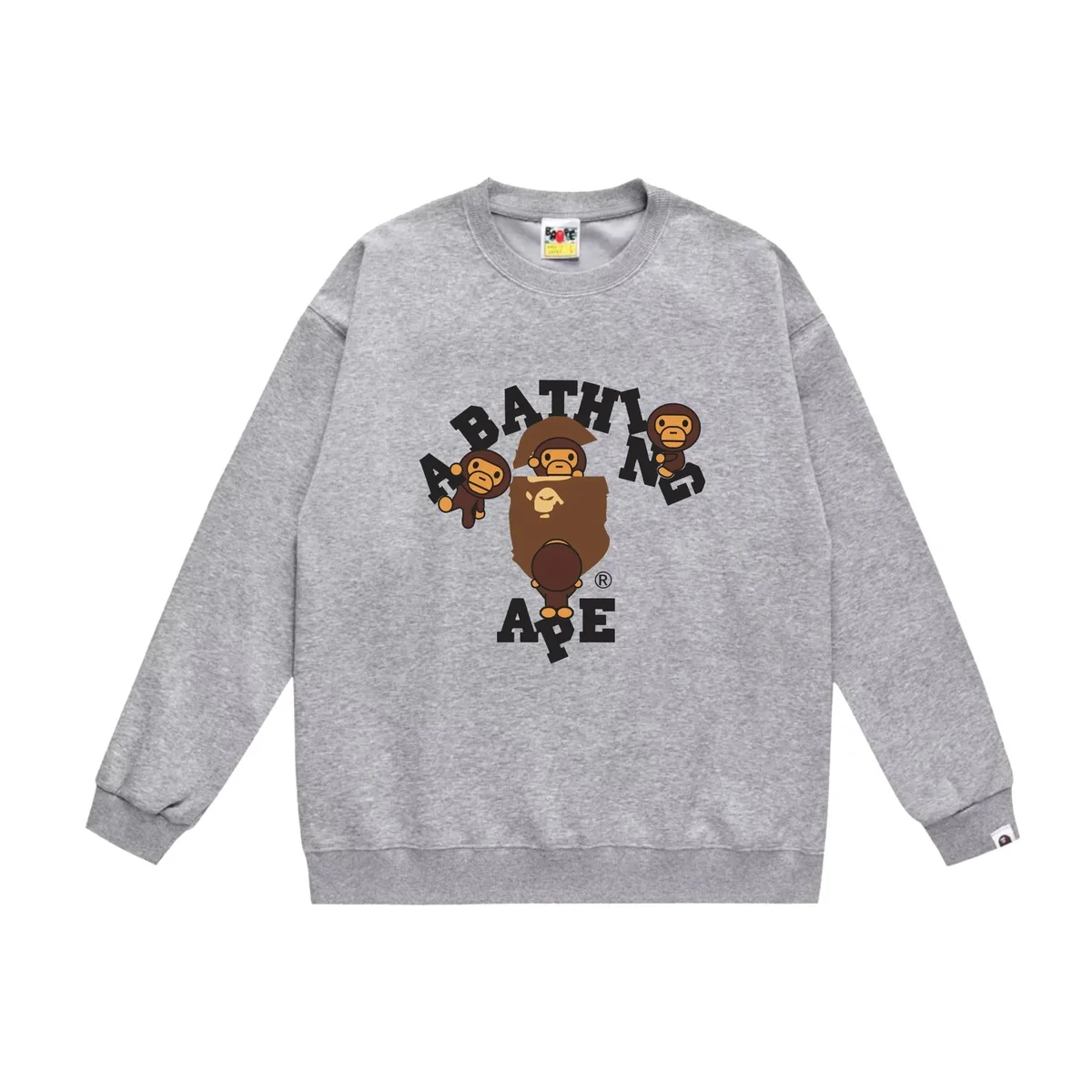 A Bathing Ape A Bathing Ape BAPE STA Grey Crewneck Sweatshirt Grey - 1