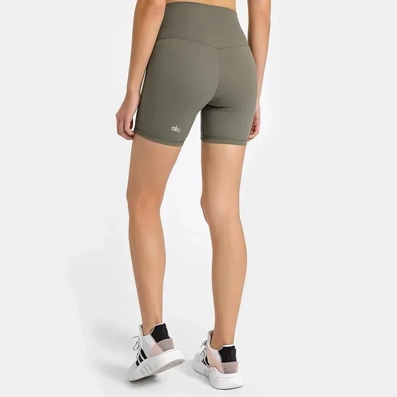 Alo Yoga Alo Green Grey Biker Shorts Green - 1