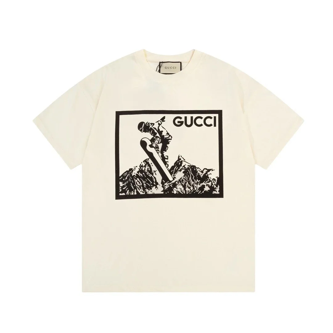 Gucci Gucci Mountain Print T-Shirt Cream Cream - 1