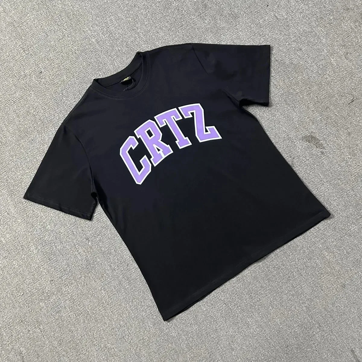 Corteiz Corteiz CRTZ Purple Logo Black T-Shirt Black - 1