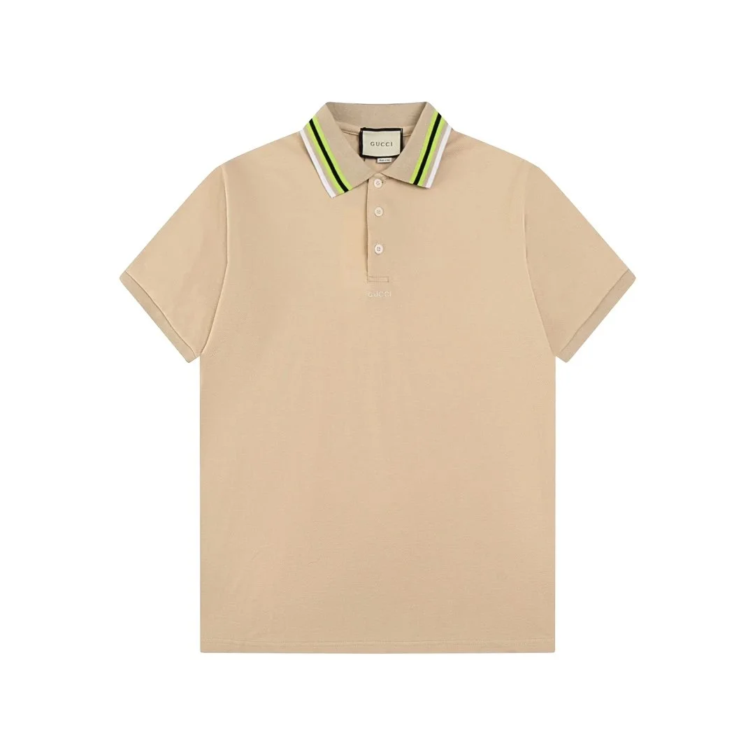 Gucci Gucci Beige with Green/White Trim Polo Shirt Beige