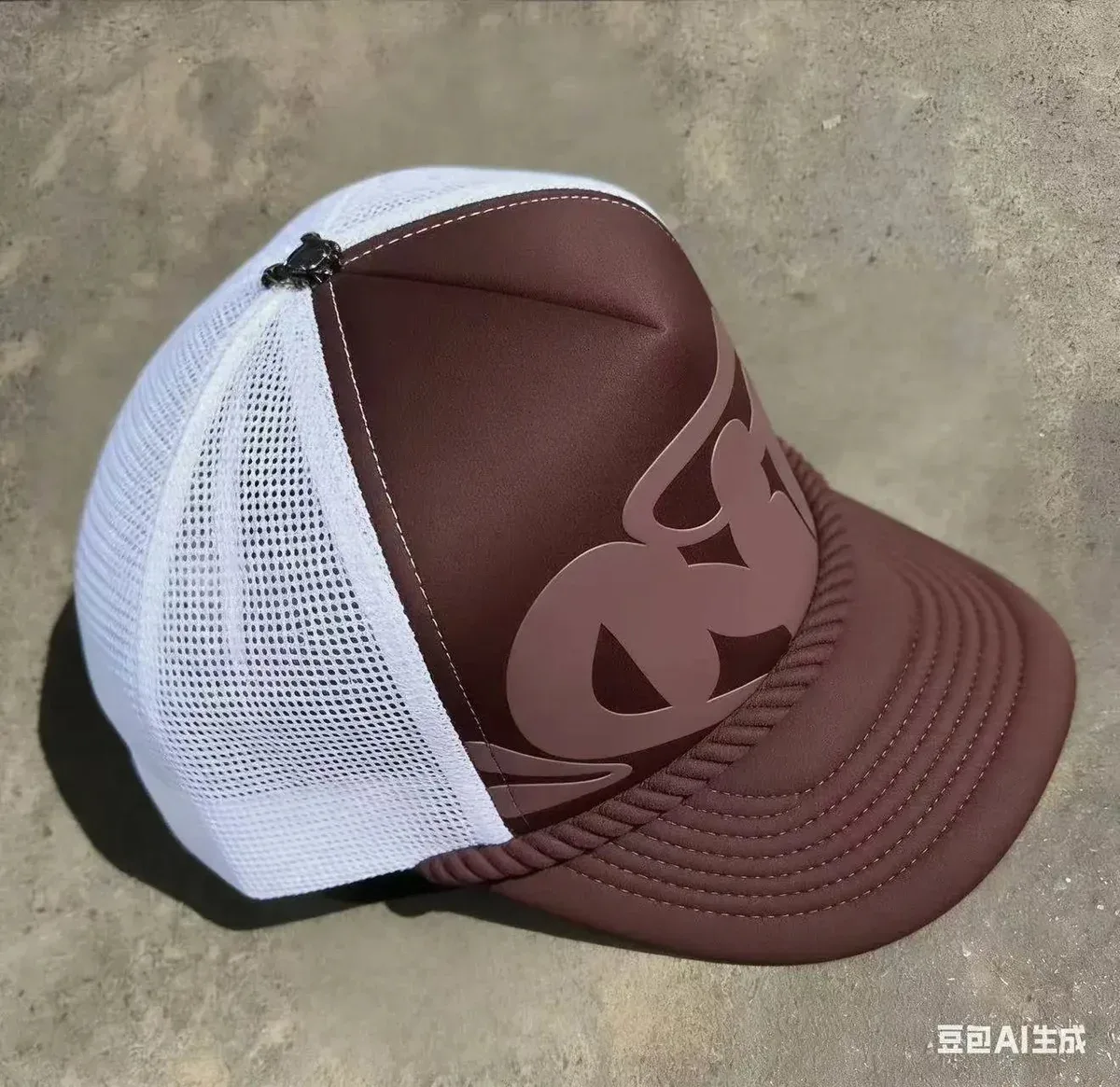 Chrome Hearts Chrome Hearts CH Cross Trucker Cap Sponge Rope Coffee White Brown - 1