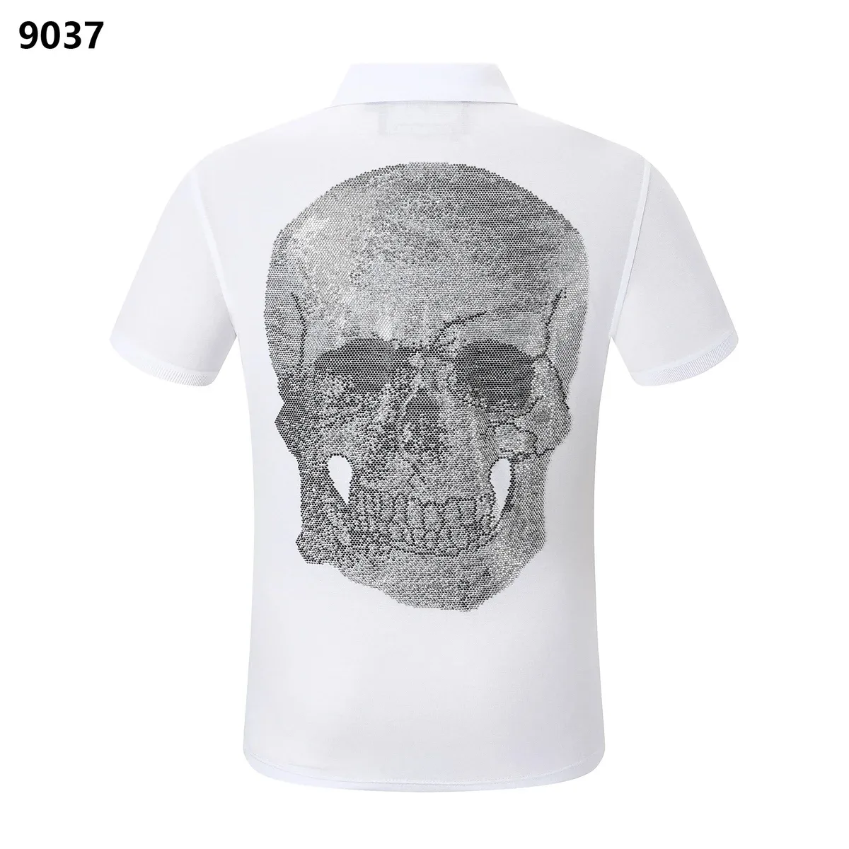 Other White Skull Print Polo Shirt 16 White White - 1