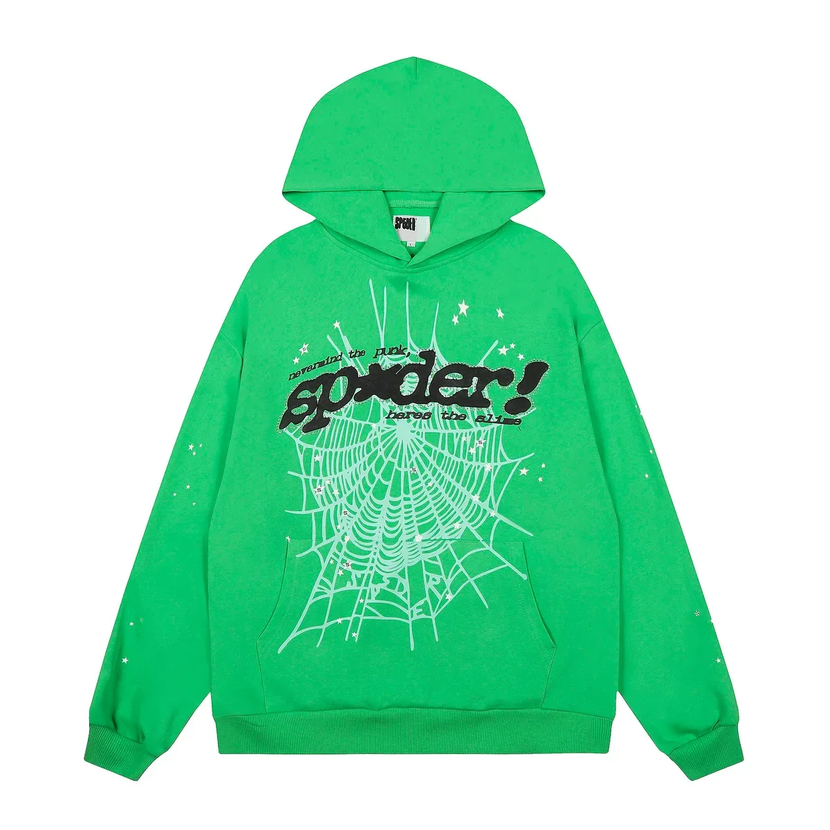 Other Green Spider Web Print Hoodie Green - 1