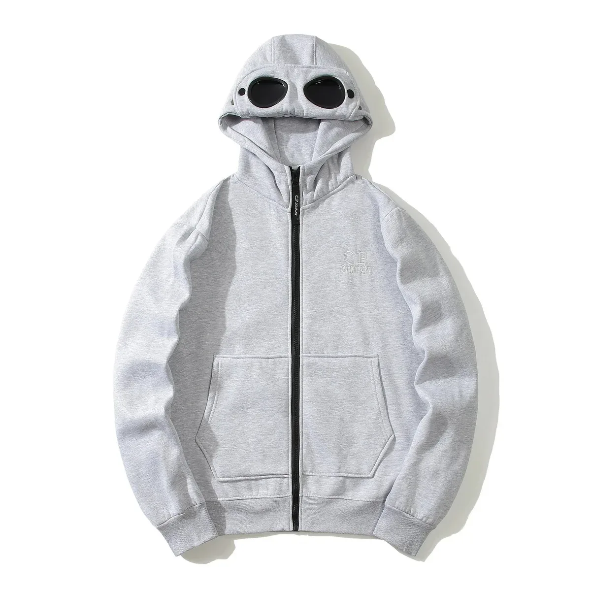 CP Company CP Company Goggle Grey Zip-Up Hoodie Grey - 1