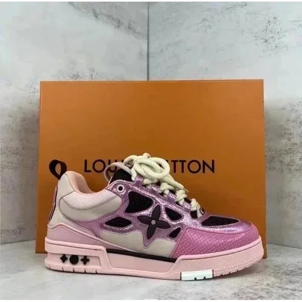 Louis Vuitton Louis Vuitton LV Trainer Pink and White Sneaker Pink