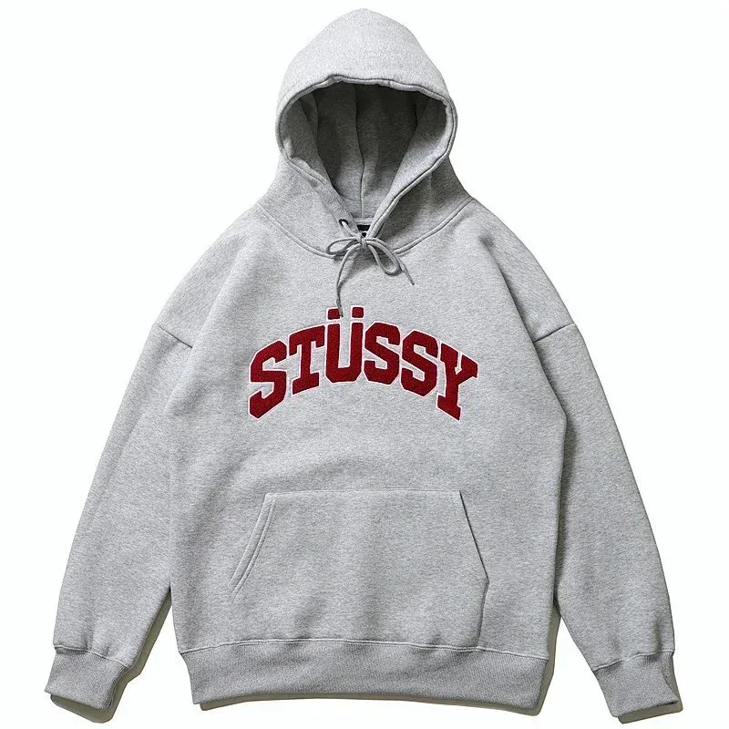 Stussy Stussy Basic Logo Grey Hoodie Grey - 1