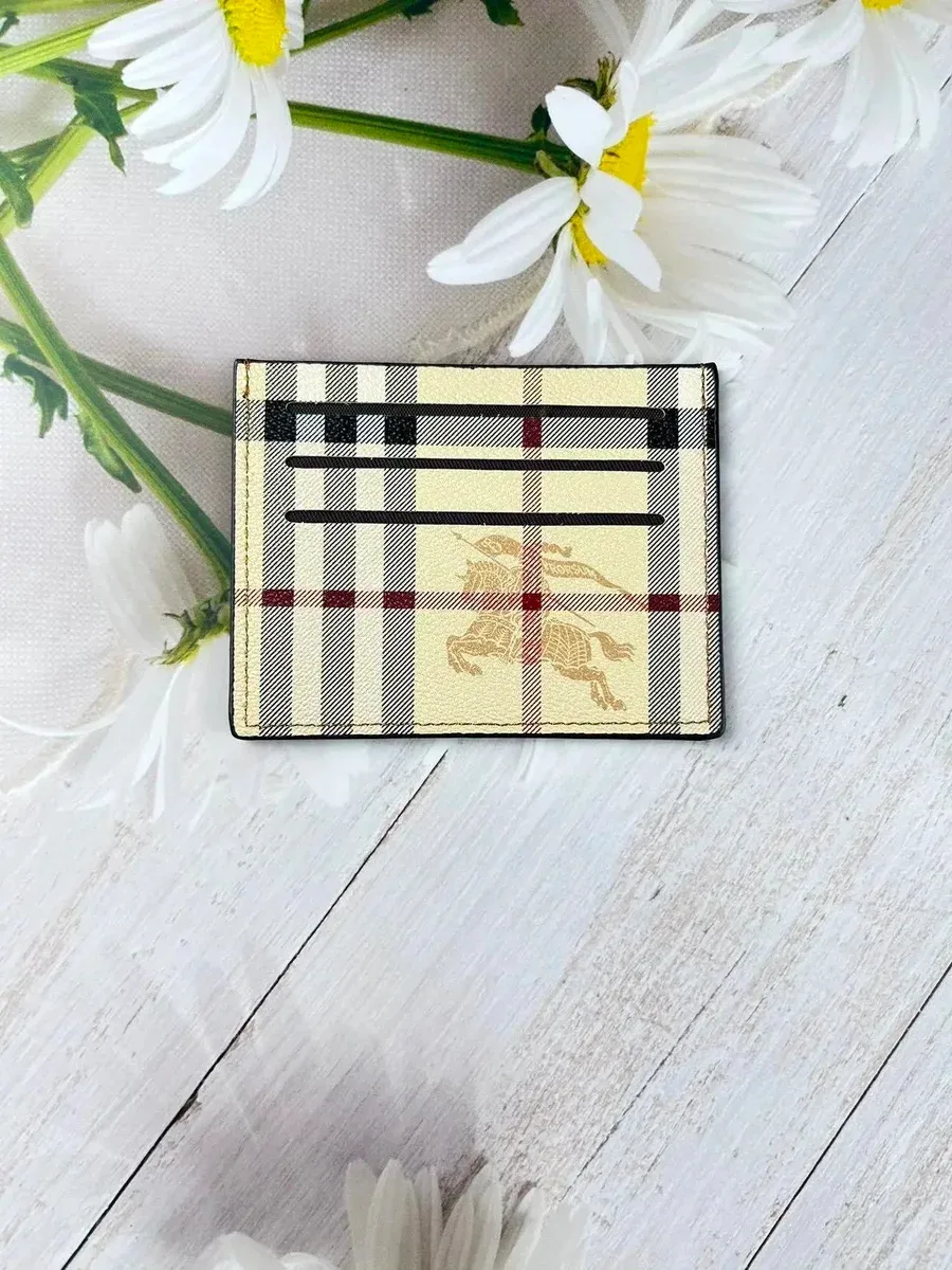 Burberry Burberry Classic Check Cardholder Cream Cream - 1