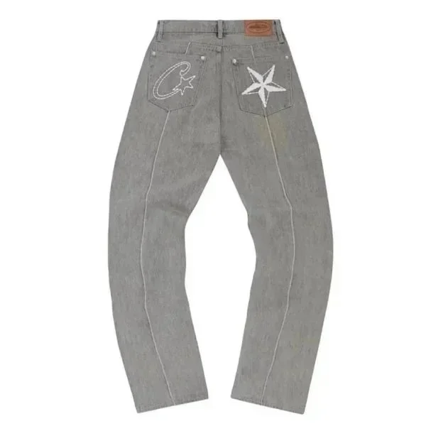 Other Gray Star Embroidery Jeans Grey - 1