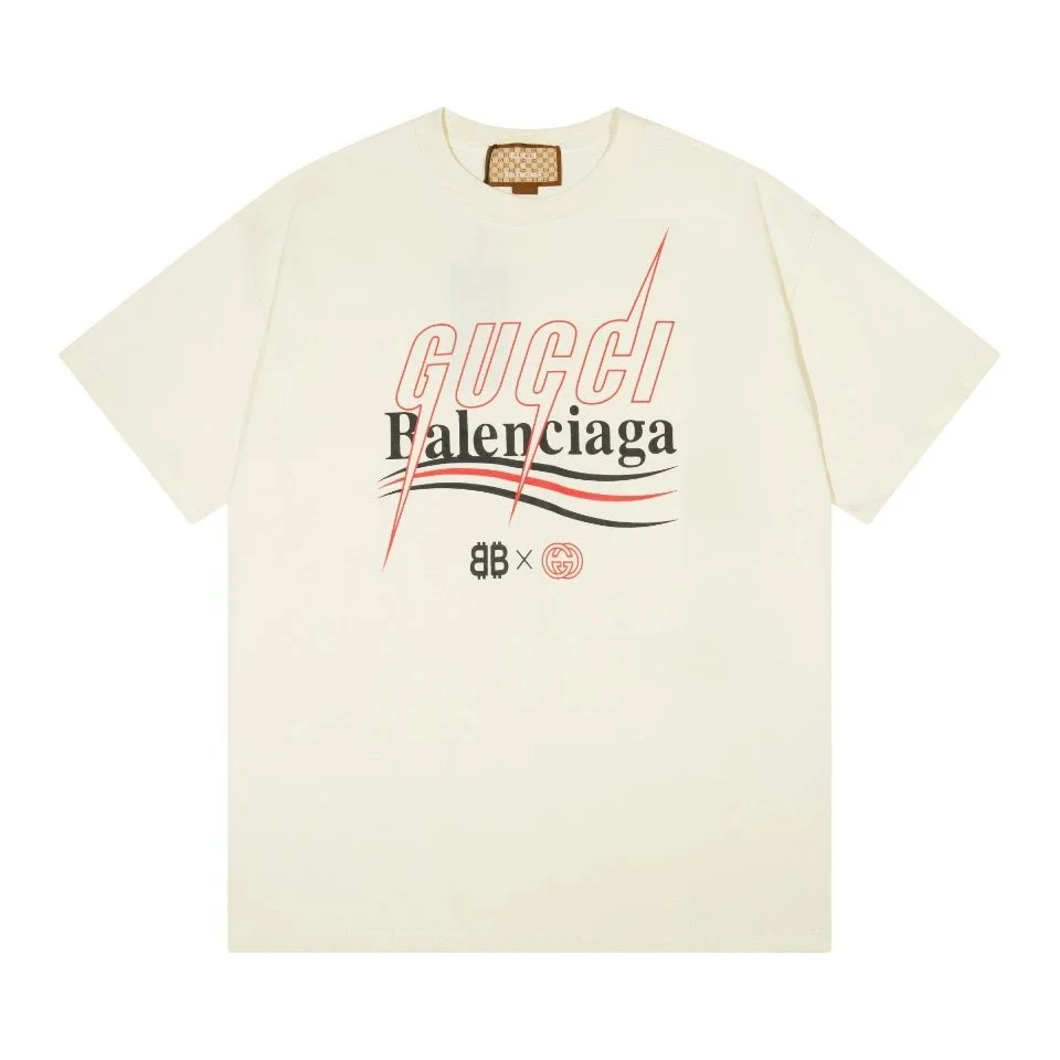 Gucci Gucci Balenciaga 'BB x GG' Cream T-Shirt Cream - 1