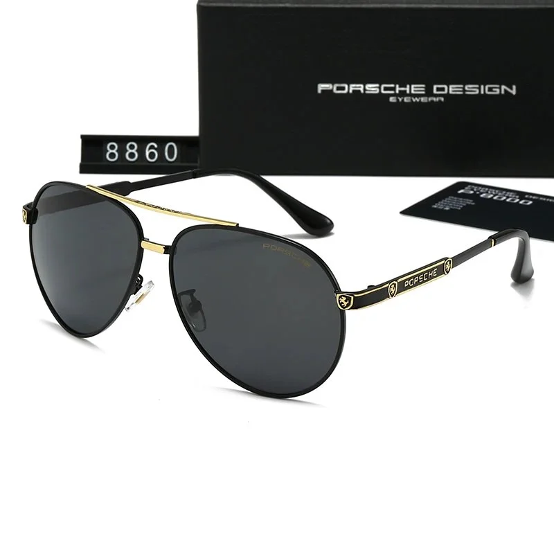 Porsche Design Porsche Design 8860 Black Gold Aviator Sunglasses Black - 1