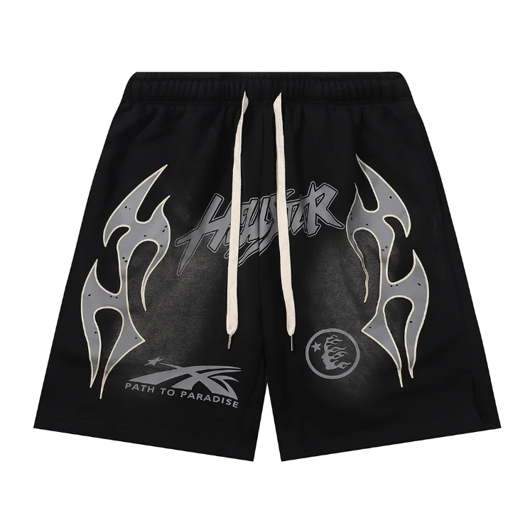 Other Black/Silver Flame Graphic Shorts Black - 1