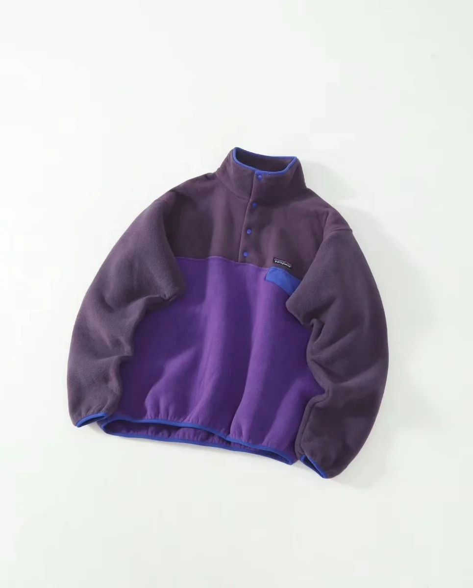 Patagonia Patagonia Classic Logo Purple Blue Pocket Fleece Jacket Purple