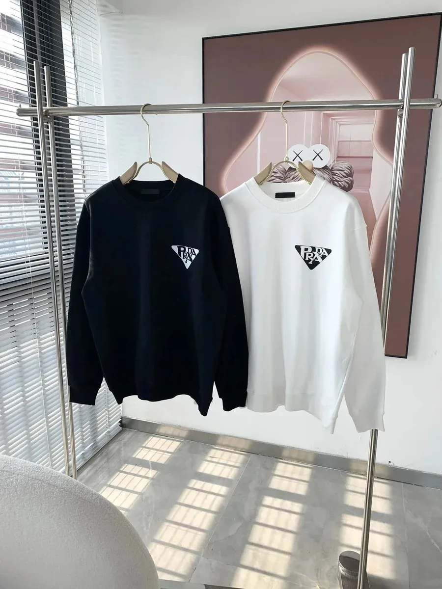 Prada Prada Triangle Logo Crewneck Sweatshirt JAY8 White White
