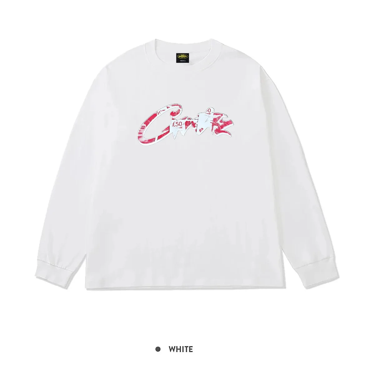 Other White Graffiti Print Long Sleeve T-Shirt White - 1