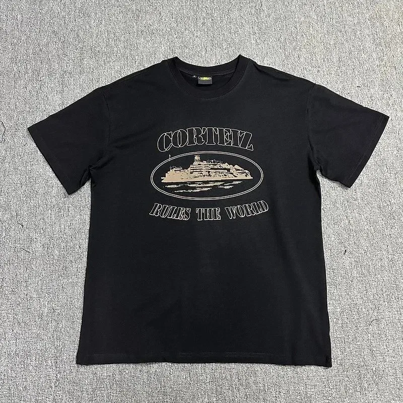 Corteiz Cortez Rules the World Black T-Shirt Black - 1