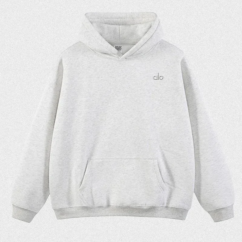 Other Unisex杏花灰 Hoodie with Front Pocket Grey - 1