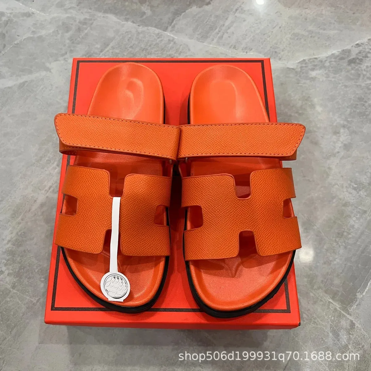 Hermès Hermès Oran Palm Orange Slide Sandals Orange