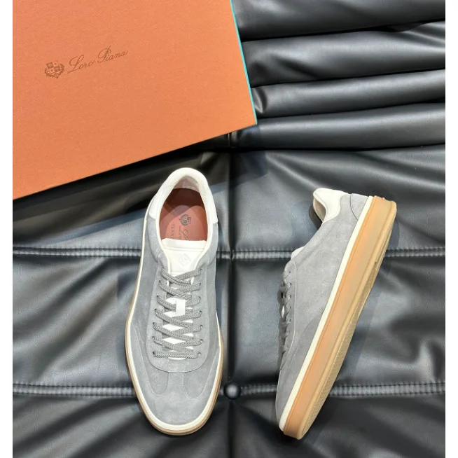 Other Loro Piana Grey Suede Low Sneakers Grey - 1