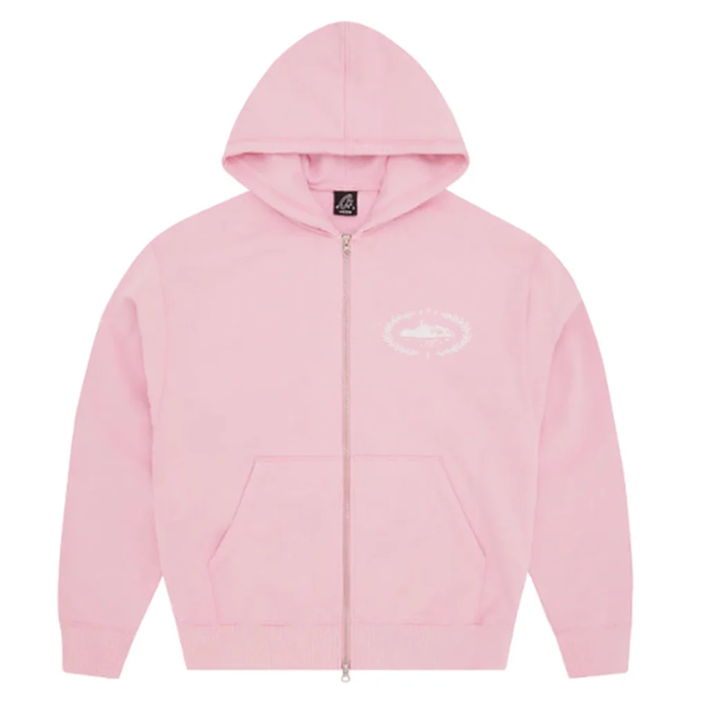 Other Pink Zip-Up Hoodie with Back Print Pink - 1