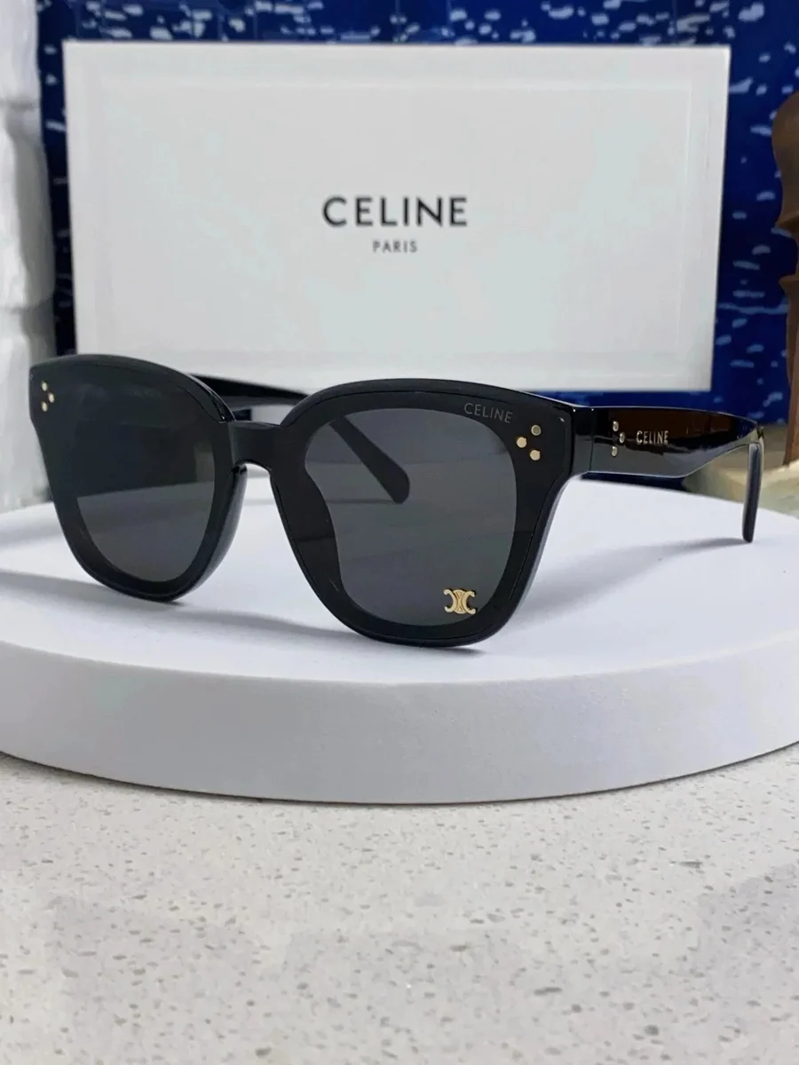 Celine Celine Black Gold-Tone Cat-Eye Sunglasses Black - 1