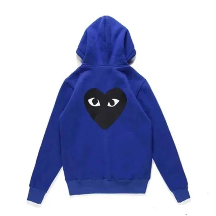 Comme des Garçons Comme des Garçons Play Blue with Black Heart Hoodie Blue