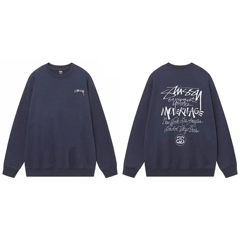 Stussy Stussy Moderna Crewneck Sweatshirt Navy Navy - 1