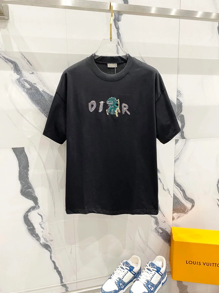 Dior Dior D-T-R Embroidered T-Shirt Black Black - 1