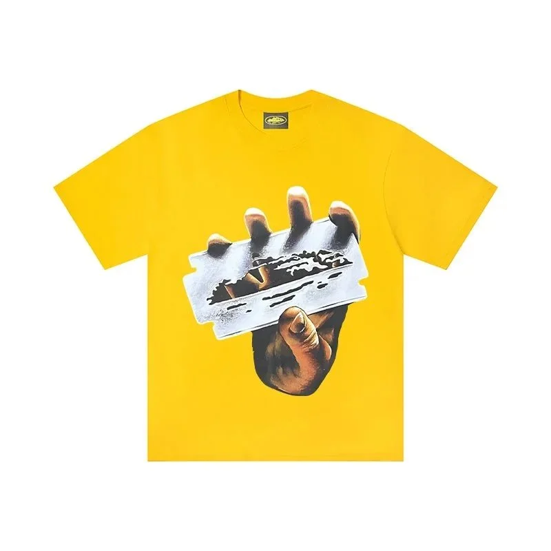 Other Yellow Hand Razor Print T-Shirt Yellow - 1
