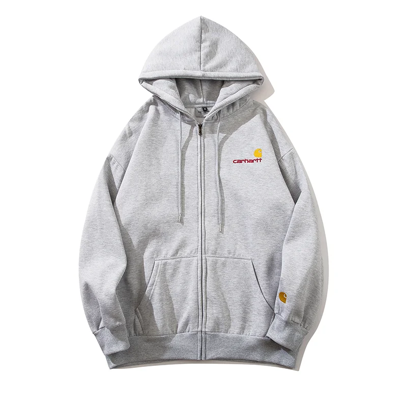 Carhartt Carhartt Detroit Light Grey Fleece Lined Zip-Up Hoodie Grey - 1
