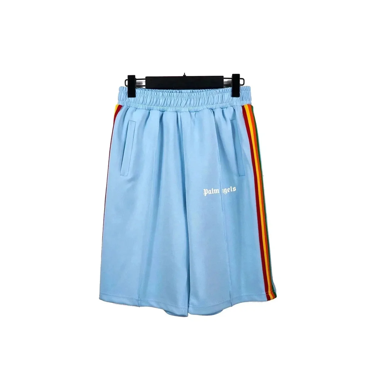 Palm Angels Palm Angels Track Rainbow Stripe Shorts Light Blue Blue - 1