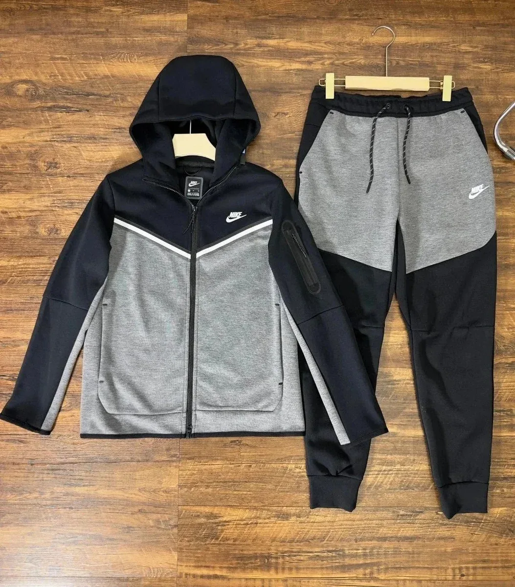 Nike Nike Tech Fleece Black & Grey Tracksuit Set Black - 1